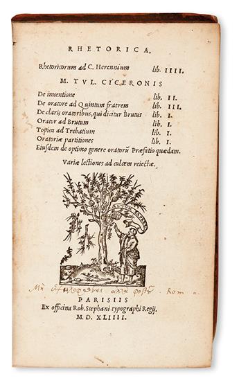 CICERO, MARCUS TULLIUS. Rhetorica.  1544